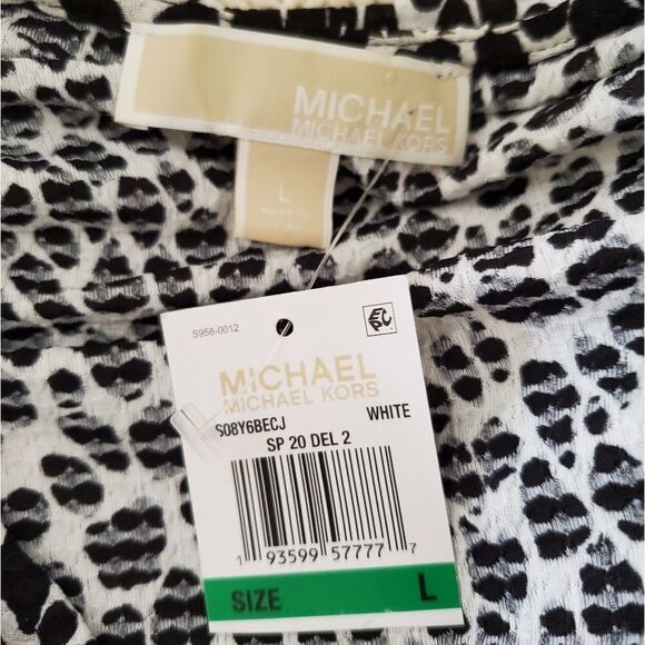 Michael Kors Long Sleeve V-neck Fit Flare Dress size Large - NEW - Picture 14 of 16